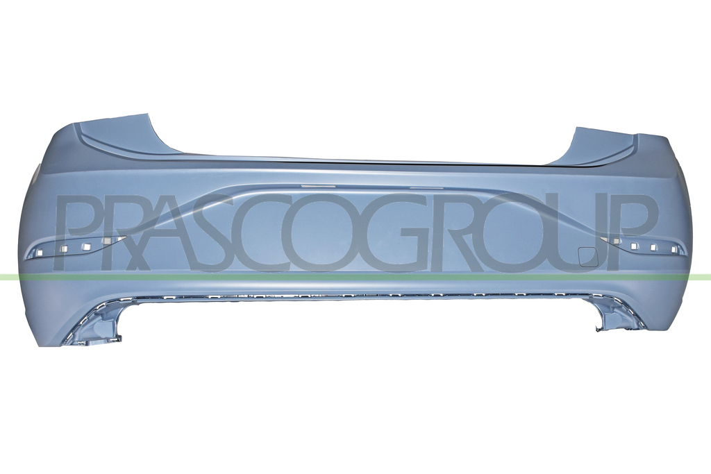 REAR BUMPER-PRIMED-WITH TOW HOOK COVER-WITH CUTTING MARKS FOR PDC