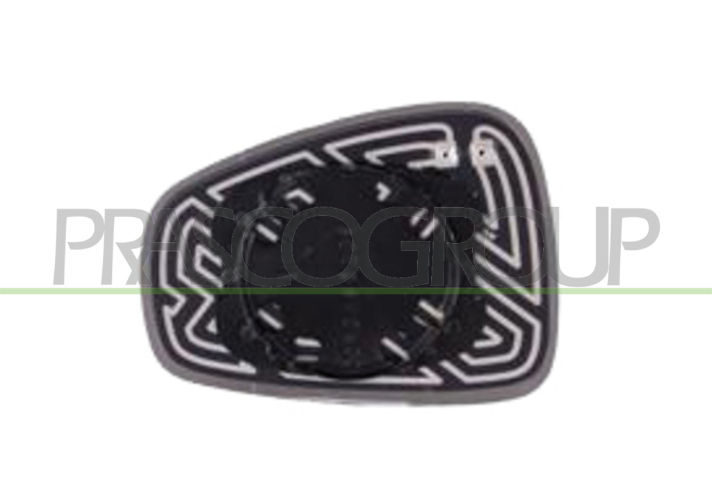 VERRE DE RETROVISEUR DROIT-CONVEX-CHAUFFANT-CHROME'