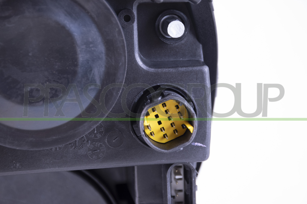 PROIETTORE DESTRO H7+H1-ELETTRICO-CON MOTORE-CON LUCE DIURNA-NERO-LED