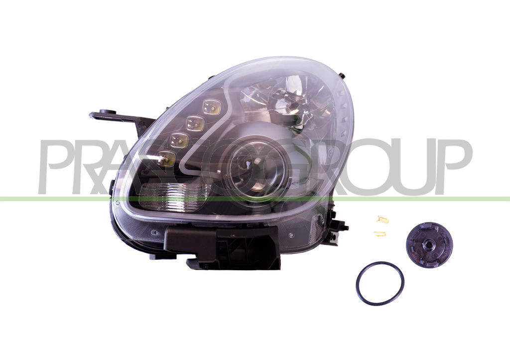 SCHEINWERFER LINKS-H7+H1-MIT LWR-MIT MOTOR-MIT TAGFAHRLICHT-SCHWARZ-LED