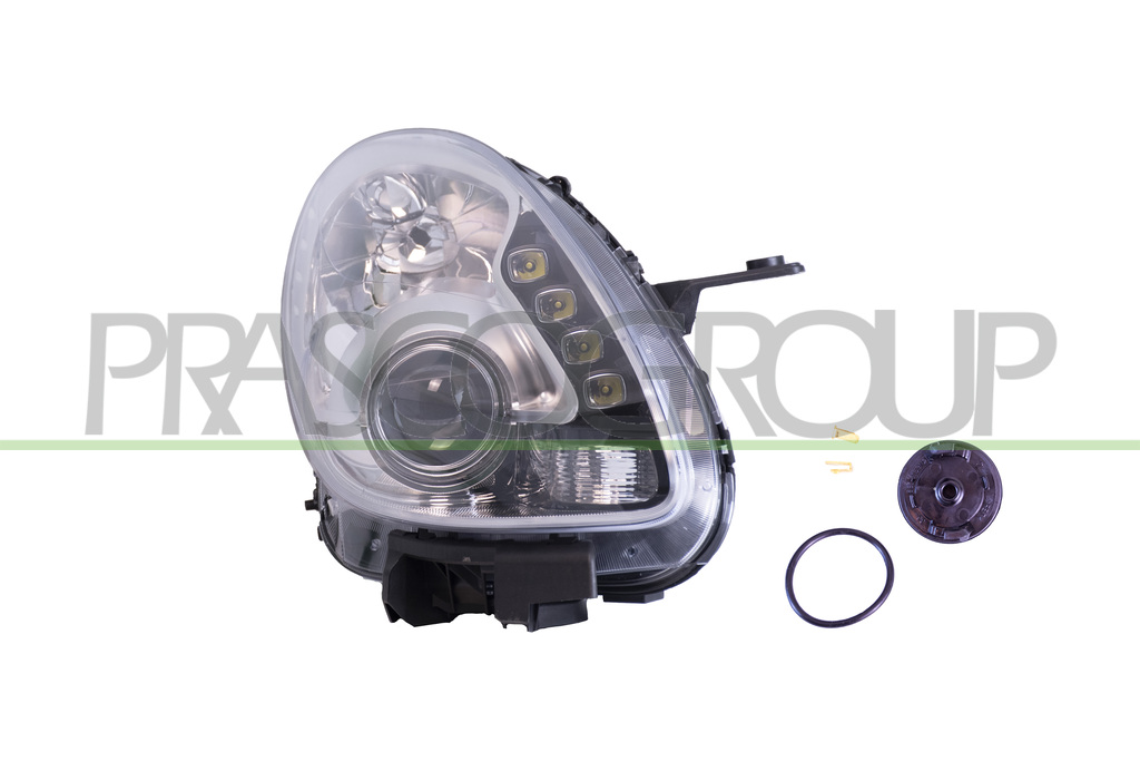 PROIETTORE DESTRO H7+H1-ELETTRICO-CON MOTORE-CON LUCE DIURNA-CROMATO-LED