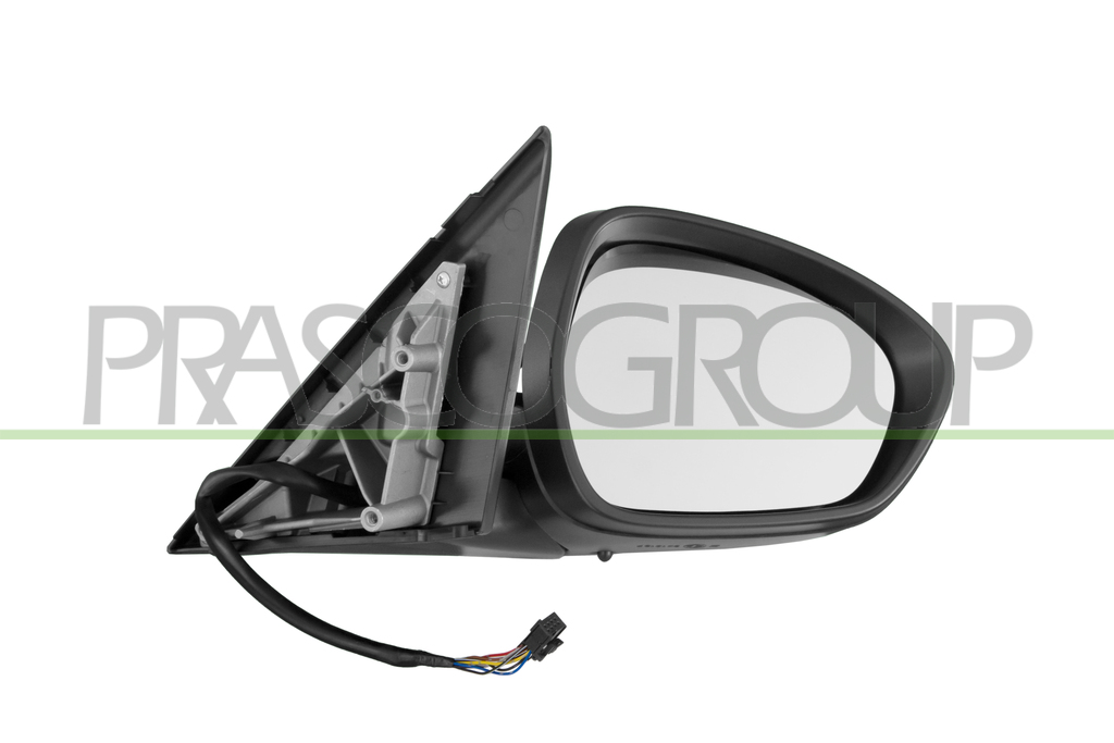DOOR MIRROR RIGHT-ELECTRIC-PRIMED-HEATED-WITH SENSOR-WITH LAMP-CONVEX-8 PINS