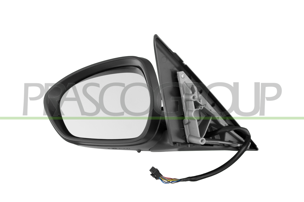 DOOR MIRROR LEFT-ELECTRIC-PRIMED-HEATED-WITH LAMP-CONVEX-6 PINS