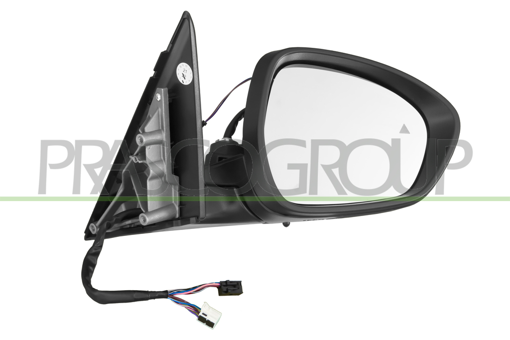DOOR MIRROR RIGHT-ELECTRIC-PRIMED-HEATED-WITH SENSOR-WITH LAMP-FOLDABLE-BLIS-CONVEX-14 PINS