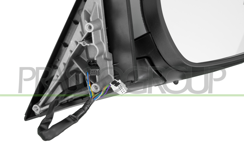 DOOR MIRROR RIGHT-ELECTRIC-PRIMED-HEATED-WITH SENSOR-WITH LAMP-FOLDABLE-BLIS-CONVEX-14 PINS