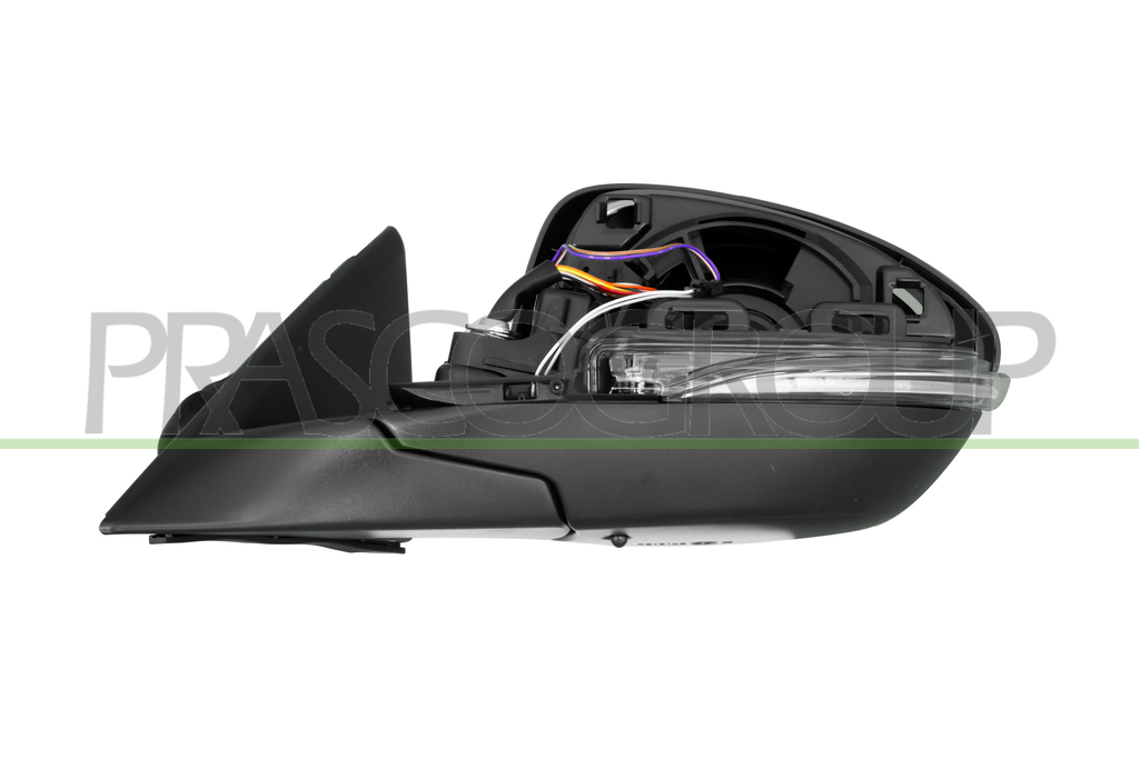DOOR MIRROR LEFT-ELECTRIC-PRIMED-HEATED-FOLDABLE-WITH LAMP-WITH MEMORY-CONVEX-12 PINS