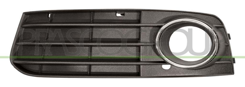 BUMPER GRILLE LEFT-BLACK-WITH FOG LAMP HOLE-WITH CHROME FRAME