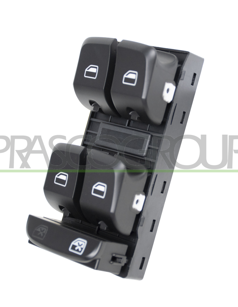 FRONT DOOR LEFT WINDOW REGULATOR PUSH-BUTTON PANEL-BLACK-4 SWITCHES-4 PINS