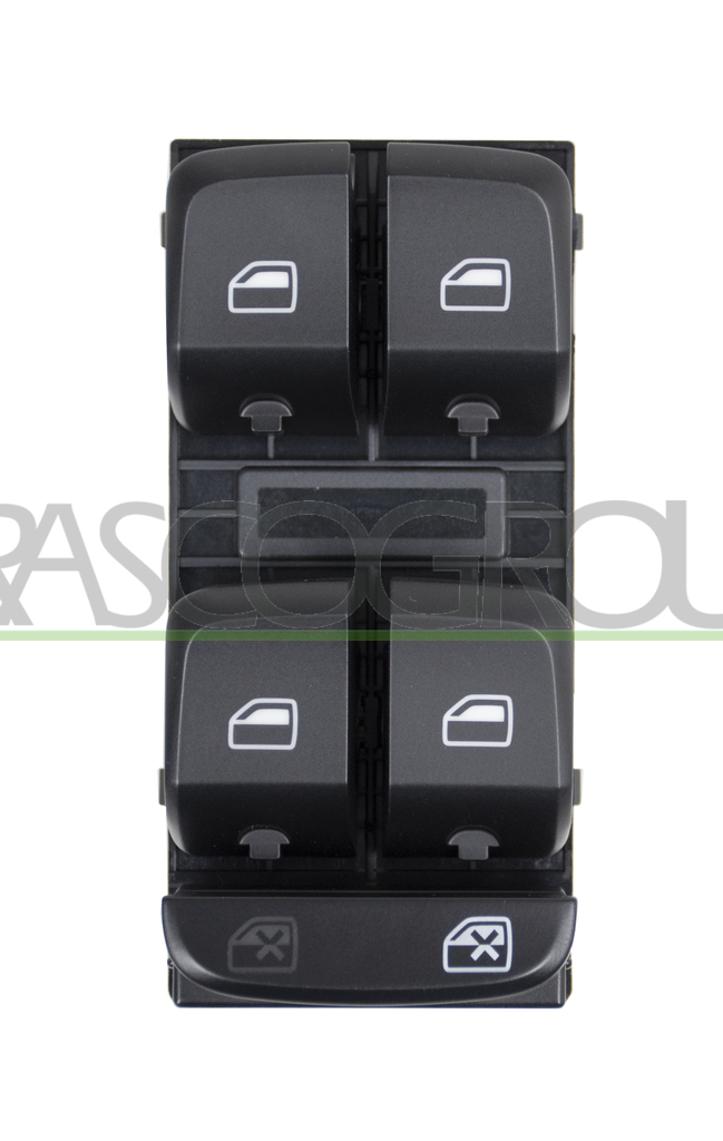 FRONT DOOR LEFT WINDOW REGULATOR PUSH-BUTTON PANEL-BLACK-4 SWITCHES-4 PINS