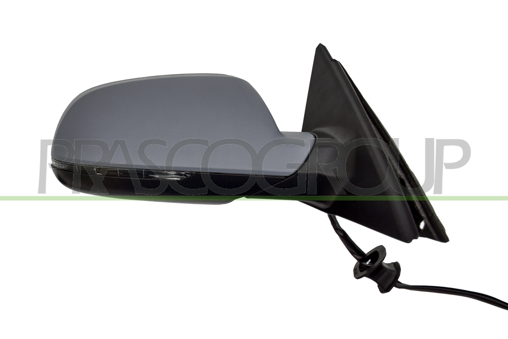 DOOR MIRROR RIGHT-ELECTRIC-PRIMED-HEATED-FOLDABLE-WITH LAMP-ASPHERICAL-12 PINS