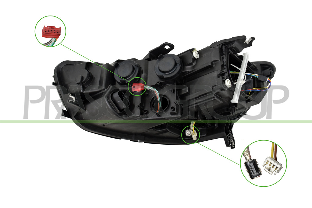 PROIETTORE DESTRO D3S+H7-ELETTRICO-CON MOTORE-CON LUCE DIURNA-LED