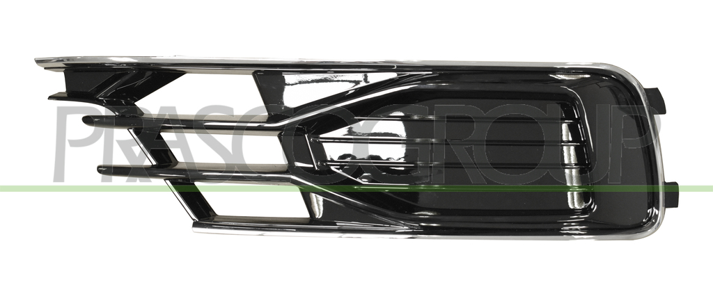 BUMPER GRILLE RIGHT-BLACK-GLOSSY-WITH CHROME FRAME