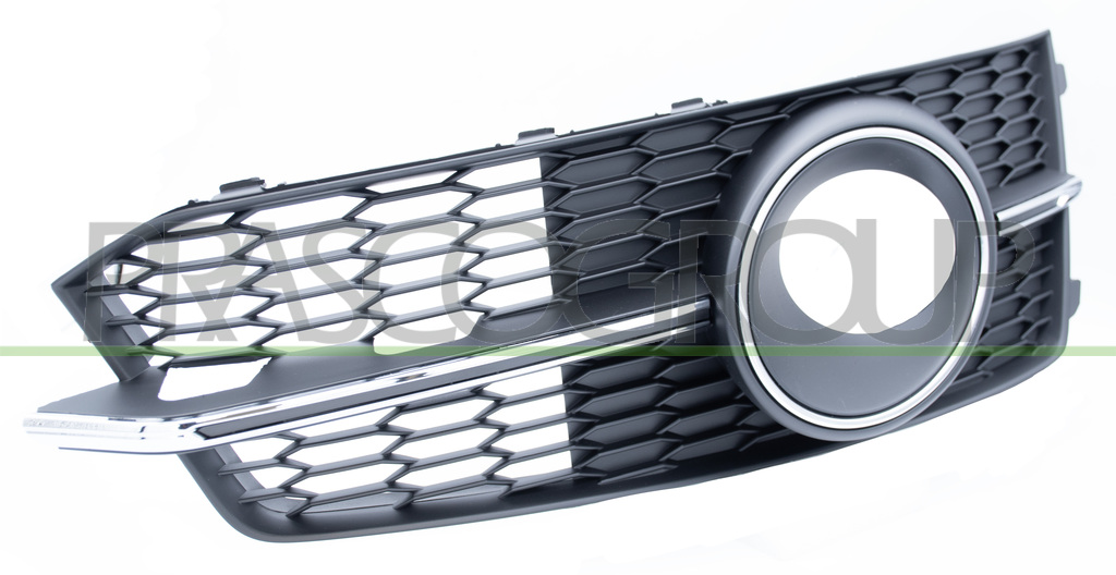 GRILLE DROITE NOIRE DE PARE-CHOCS-AVEC SIEGES ANTIBROUILLARD-AVEC CADRE ET MOULURE CHROMEE MOD. S-LINE