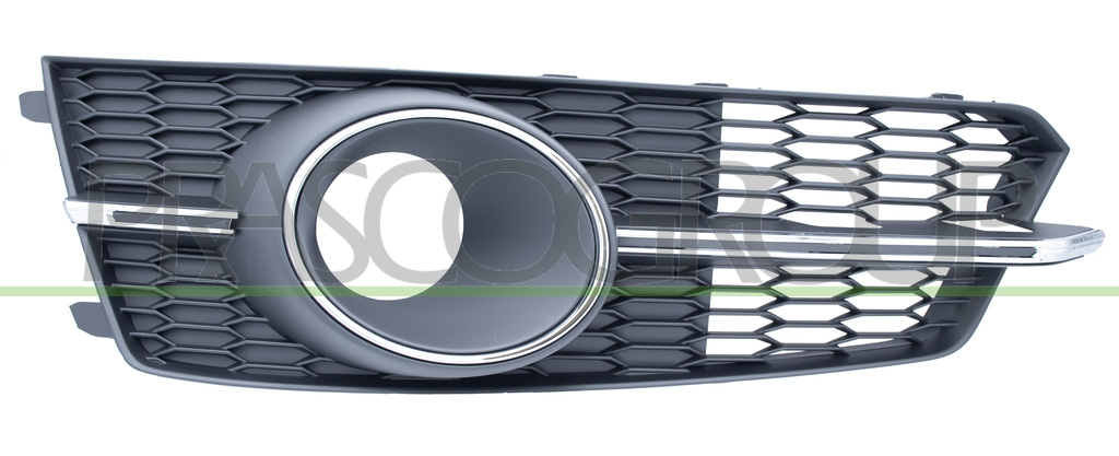 GRILLE GAUCHE NOIRE DE PARE-CHOCS-AVEC SIEGES ANTIBROUILLARD-AVEC CADRE ET MOULURE CHROMEE MOD. S-LINE