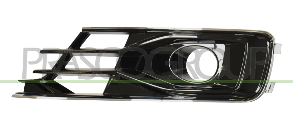 GRILLE GAUCHE NOIRE BRILLANT DE PARE-CHOCS-AVEC SIEGE ANTIBROUILLARD-AVEC CADRE CHROME'