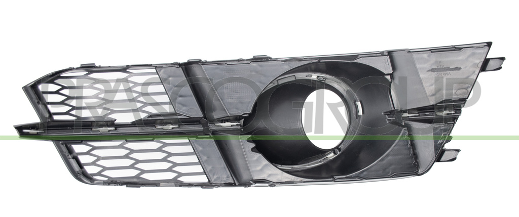 GRILLE GAUCHE DE PARE-CHOCS AVANT-NOIRE-AVEC TROU FONCTION REGULATEUR DE VITESSE-AVEC MOULURE ARGENT MOD. S-LINE