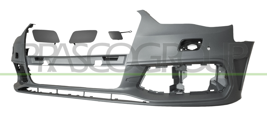 FRONT BUMPER-PRIMED-WITH PDC+SENSOR HOLDERS-WITH HEADLAMP WASHER HOLES+WASHER COVER-WITH TOW HOOK COVER-WITH CUTTING MARKS FOR PARK ASSIST MOD. S-LINE