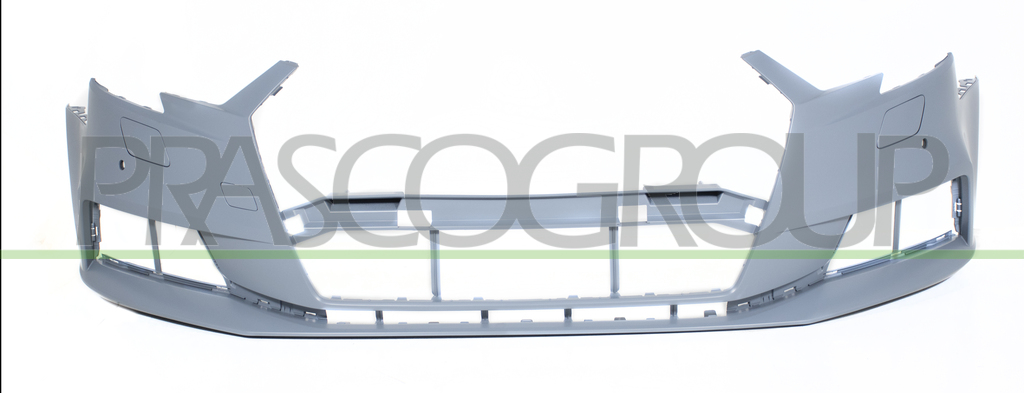FRONT BUMPER-PRIMED-WITH TOW HOOK COVER-WITH CUTTING MARKS FOR PDC AND PARK ASSIST-WITH HEADLAMP WASHER HOLES COVERS/FIXED