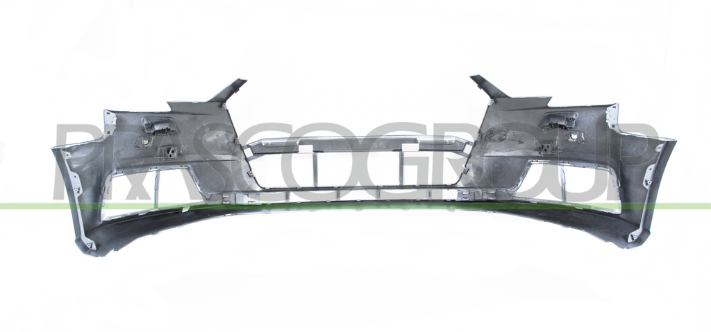 FRONT BUMPER-PRIMED-WITH TOW HOOK COVER-WITH CUTTING MARKS FOR PDC AND PARK ASSIST-WITH HEADLAMP WASHER HOLES COVERS/FIXED