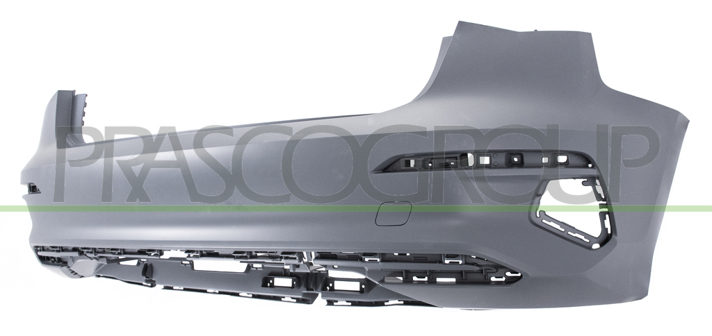 REAR BUMPER-PRIMED-WITH TOW HOOK COVER-WITH CUTTING MARKS FOR PDC AND PARK ASSIST