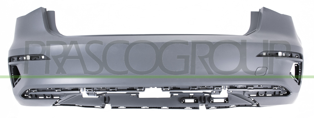 REAR BUMPER-PRIMED-WITH TOW HOOK COVER-WITH CUTTING MARKS FOR PDC AND PARK ASSIST