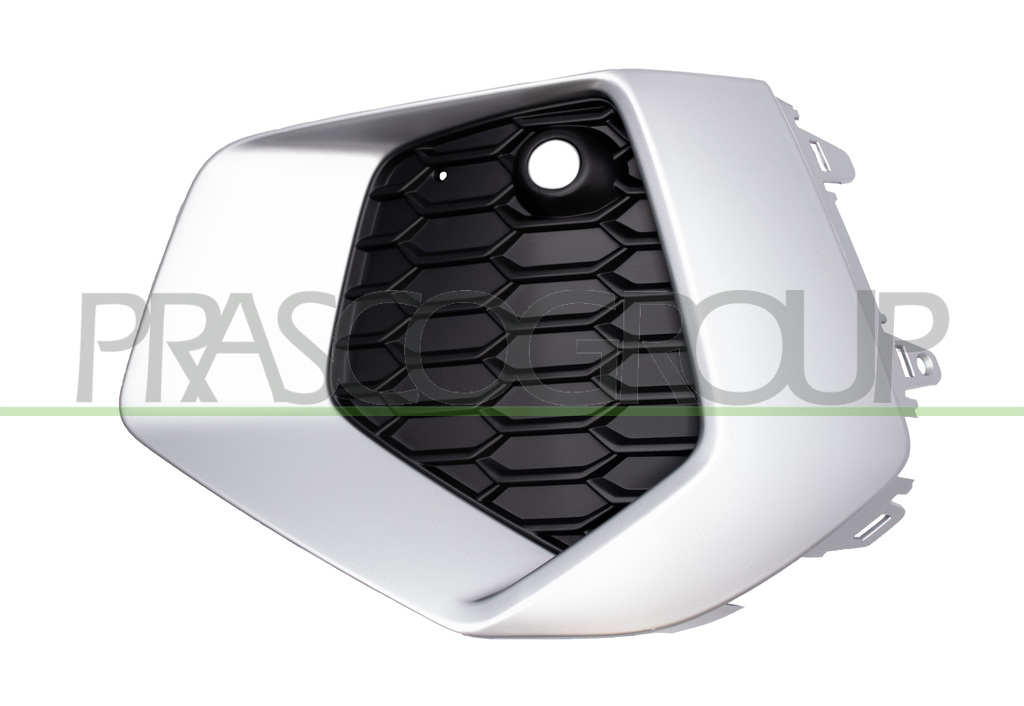 GRILLE GAUCHE NOIRE DE PARE-CHOCS AVEC CADRE ARGENT