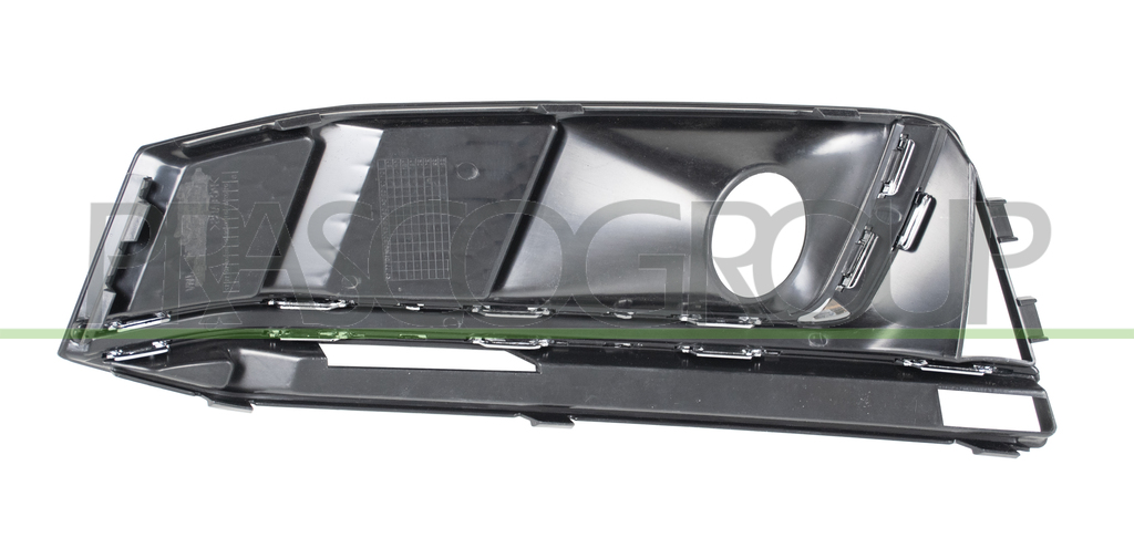 BUMPER GRILLE RIGHT-BLACK-WITH FOG LAMP HOLES-WITH CHROME MOLDING