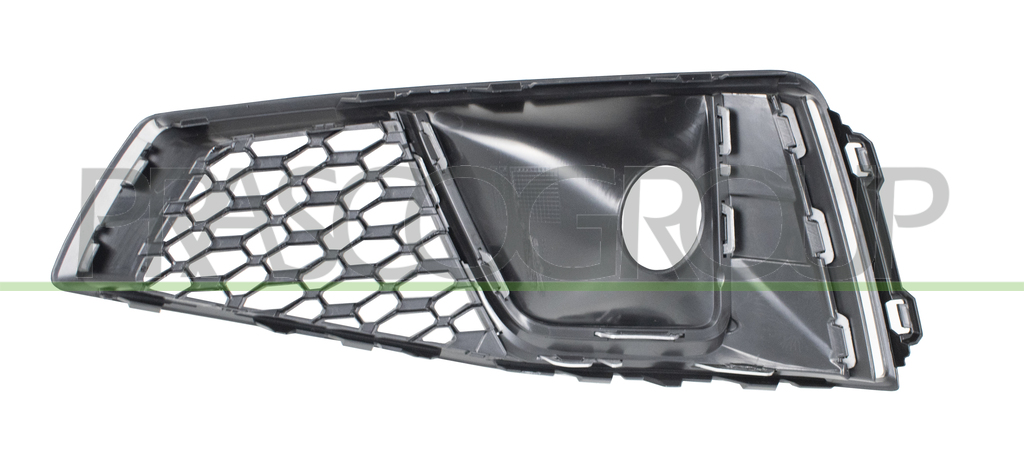 BUMPER GRILLE RIGHT-BLACK-WITH FOG LAMP HOLES-WITH CHROME MOLDING