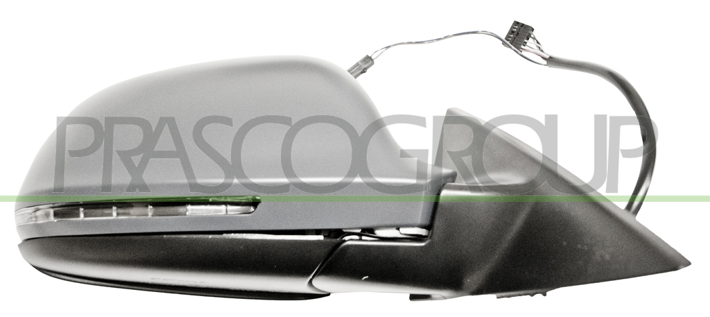 DOOR MIRROR RIGHT-ELECTRIC-HEATED-PRIMED-WITH LAMP-ASPHERICAL-CHROME-16H8P+2H2P