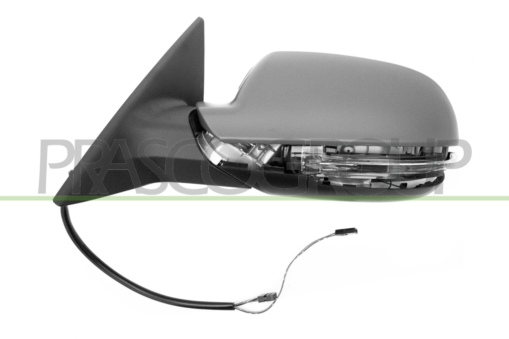 DOOR MIRROR LEFT-ELECTRIC-HEATED-PRIMED-WITH LAMP-WITH LANE ASSIST-ASPHERICAL-CHROME