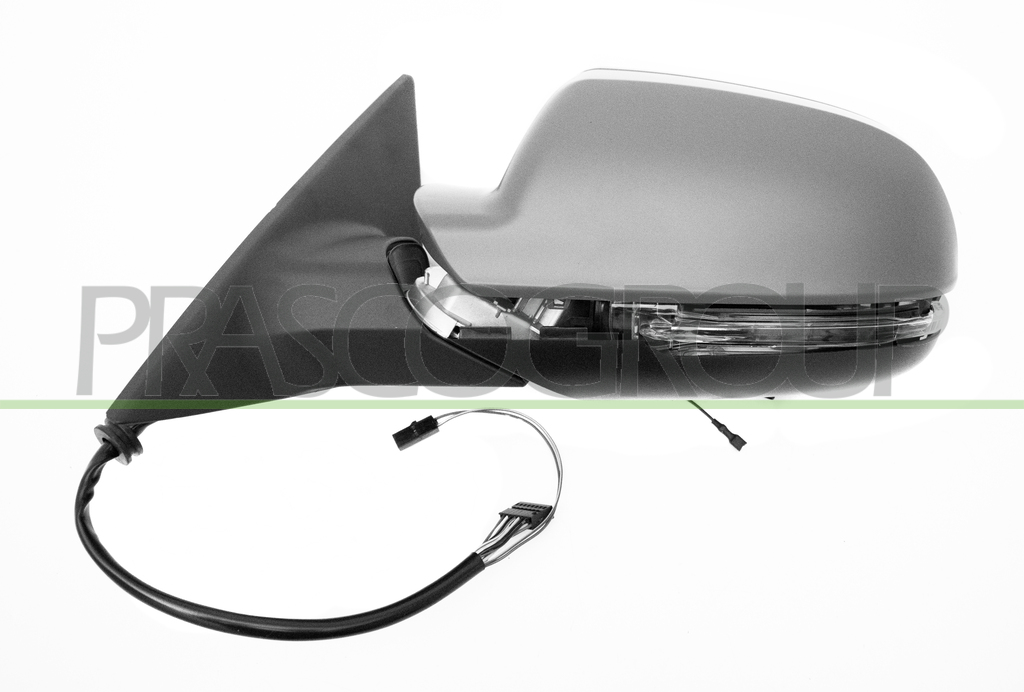 DOOR MIRROR LEFT-ELECTRIC-HEATED-FOLDABLE-PRIMED-WITH LAMP-WITH MEMORY-WITH AUTO DIMMING-ASPHERICAL-CHROME
