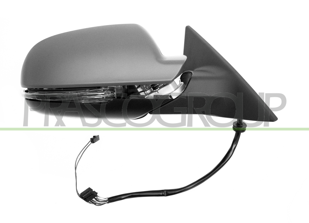 DOOR MIRROR RIGHT-ELECTRIC-HEATED-FOLDABLE-PRIMED-WITH LAMP-WITH MEMORY-WITH AUTO DIMMING-WITH LANE ASSIST-ASPHERICAL-CHROME