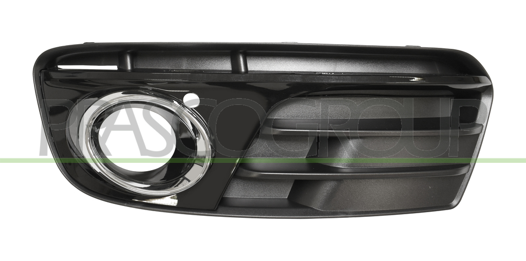 BUMPER GRILLE LEFT-BLACK-GLOSSY-WITH FOG LAMP HOLE-WITH CHROME FRAME