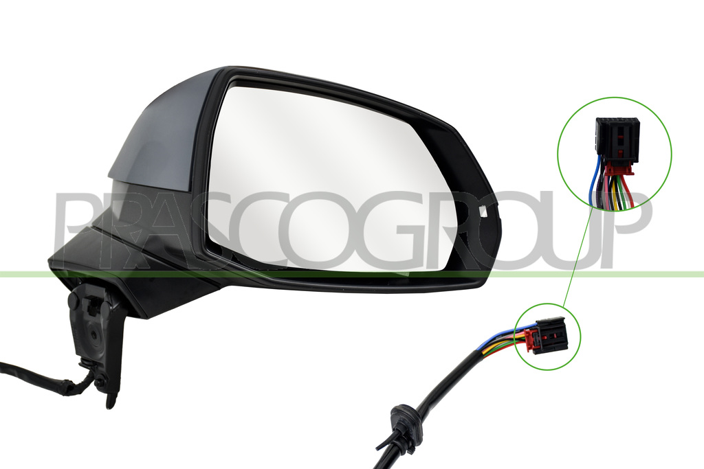 RETROVISORE DESTRO-ELETTRICO-CON PRIMER-TERMICO-CHIUDIBILE-CON FANALE-CONVESSO-12 PINS