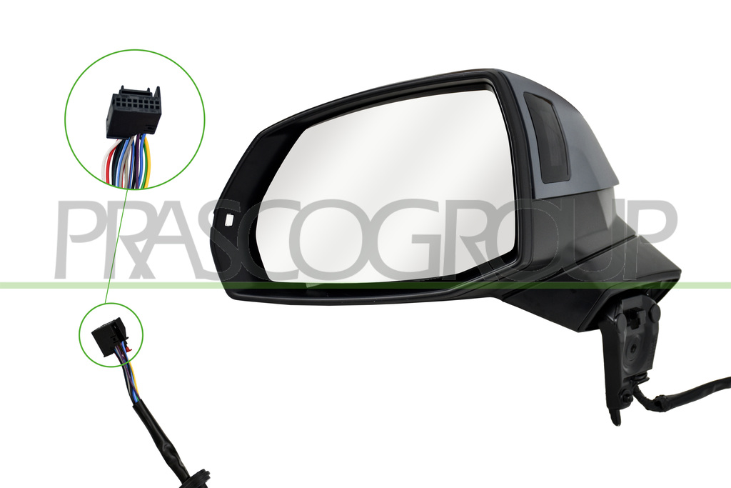 RETROVISORE SINISTRO-ELETTRICO-CON PRIMER-TERMICO-CHIUDIBILE-CON FANALE-CON MEMORIA-CON BLIS-CONVESSO-15 PINS
