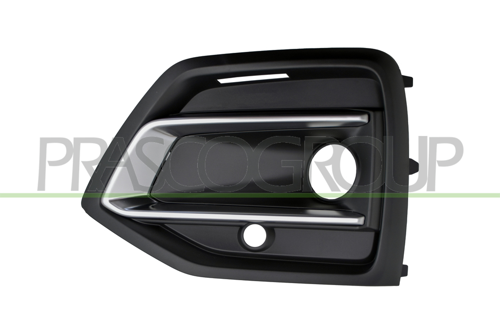 GRILLE GAUCHE DE PARE-CHOCS-AVANT-NOIRE-STRUCTURE'-AVEC CADRE ARGENT