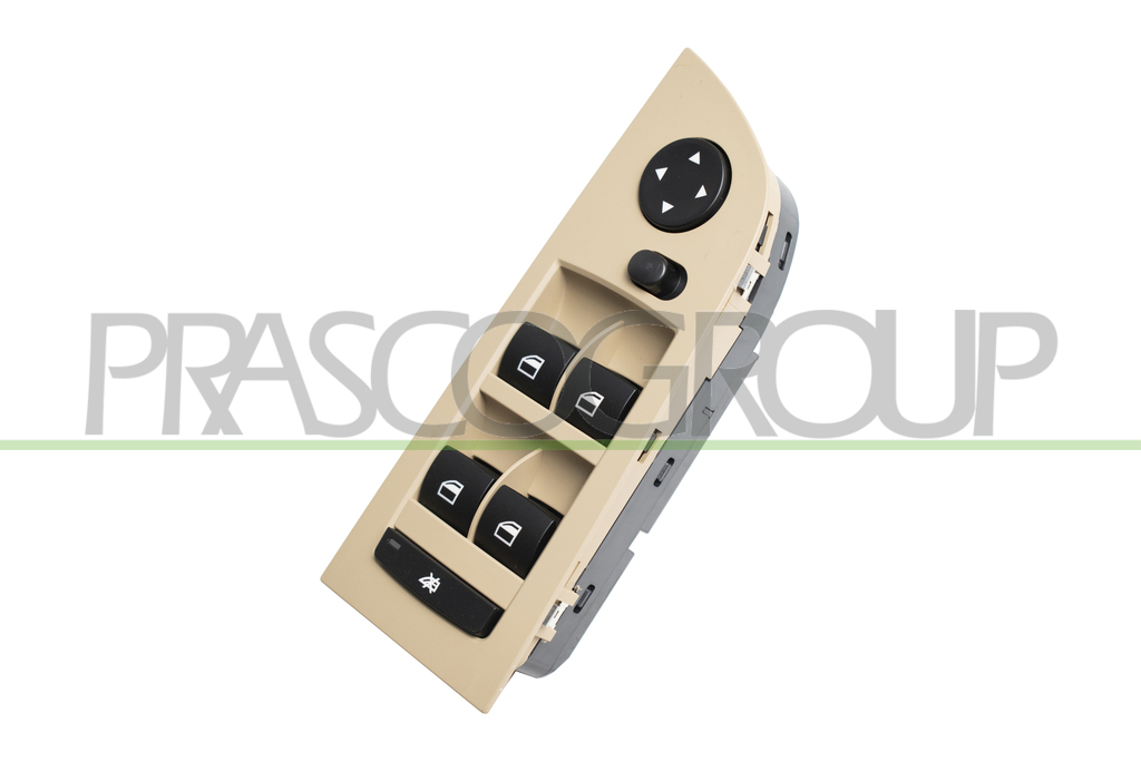 FRONT DOOR LEFT WINDOW REGULATOR PUSH-BUTTON PANEL-BEIGE-4 SWITCHES-WITHOUT FOLDABLE MIRROR FUNCTION-18 PINS