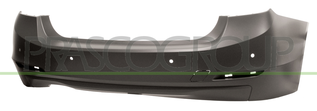 REAR BUMPER-PRIMED-WITH TWIN EXHAUST ON LEFT SIDE-WITH PDC+SENSORHOLDERS MOD. 325-328-330 BASIS-4 DOOR