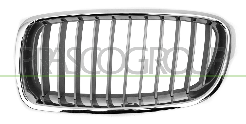 GRILLE CALANDRE GAUCHE PEINTE ARGENT-AVEC MOULURE CHROMEE MOD.MODERN LINE