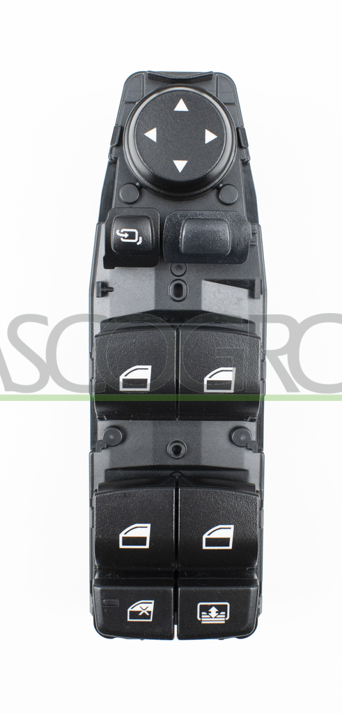 FRONT DOOR LEFT WINDOW REGULATOR PUSH-BUTTON PANEL-BLACK-4 SWITCHES-WITH REAR SUN PROTECTION FUNCTION-6 PINS
