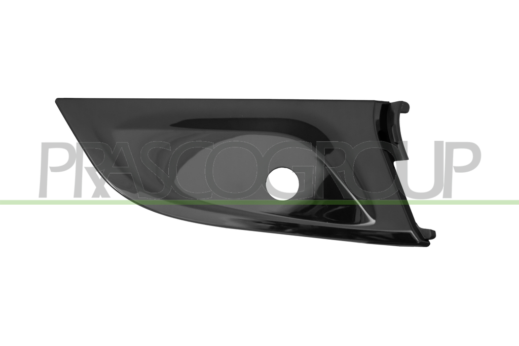 MOULURE INFERIEUR DROITE DE GRILLE DE PARE-CHOCS AVANT-NOIRE BRILLANT-AVEC TROU RADAR+SUPPORTS MOD. M340
