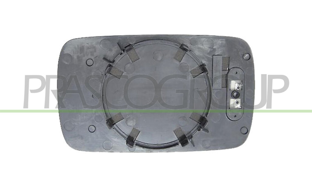 MIRROR GLASS BASE RIGHTHEATED-CONVEX-BLUE