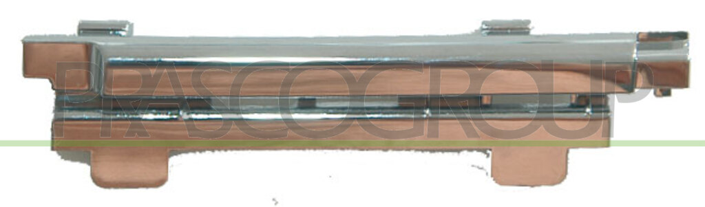 FRONT BUMPER RIGHT-CHROME MOLDING LICENCE PLATE-WITHOUT PDC MOD. 09/01 >