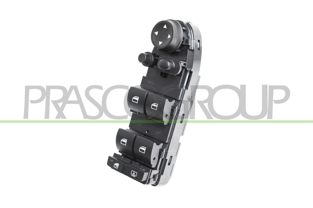 FRONT DOOR LEFT WINDOW REGULATOR PUSH-BUTTON PANEL-BLACK-4 SWITCHES-WITH FOLDABLE MIRROR FUNCTION-4 PINS