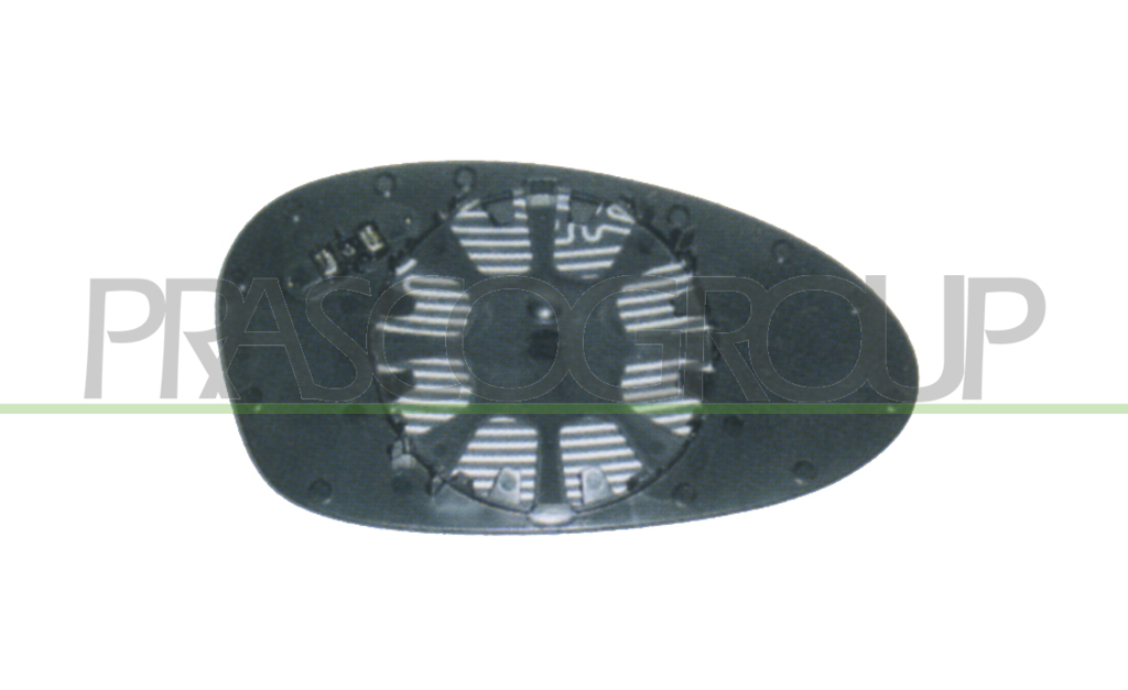 MIRROR GLASS BASE LEFT-HEATED-CONVEX-BLUE