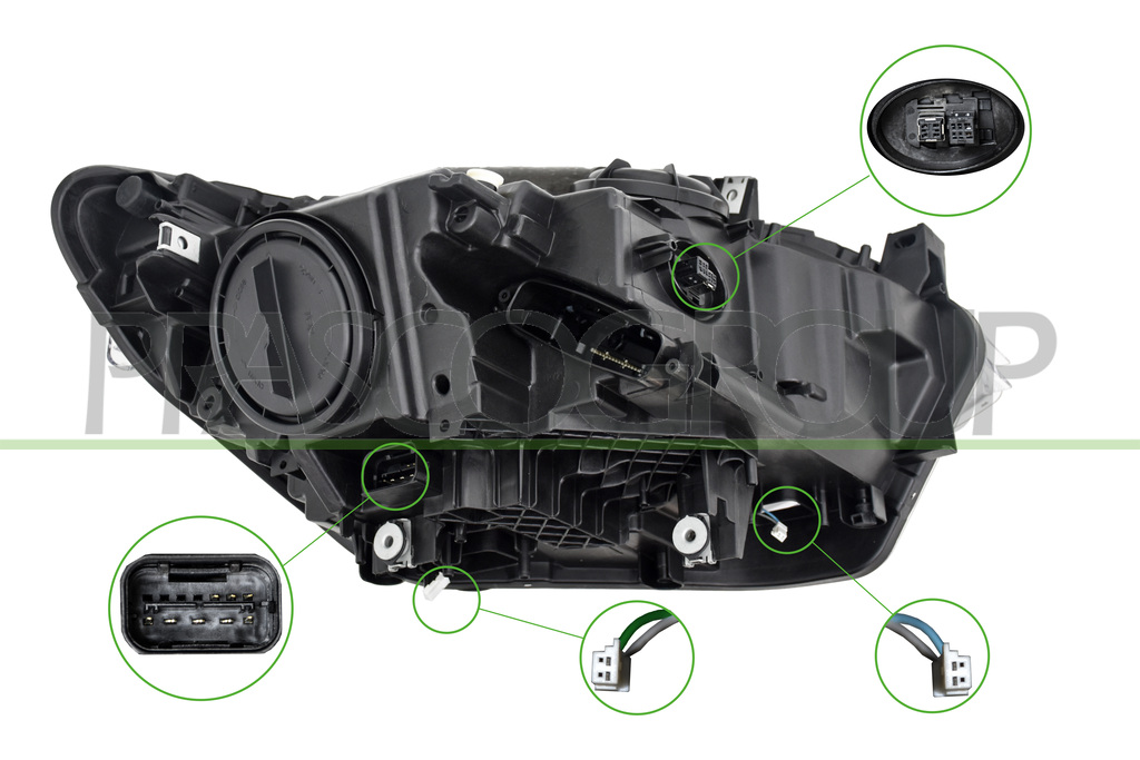 HEADLAMP LEFT-XENON HID/D1S ELECTRIC-WITH MOTOR-WITH DAY RUNNING LIGHT-LED-HELLA TYPE