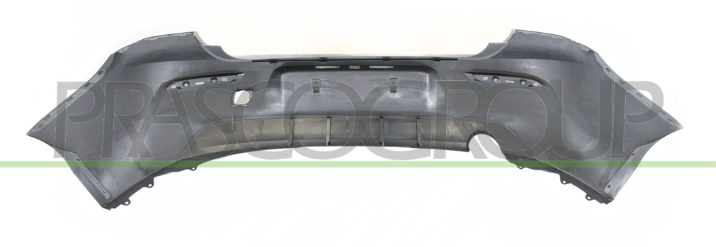 REAR BUMPER-PRIMED-WITH SINGLE EXHAUST ON LEFT SIDE-WITH PDC CUTTING MARKS-WITH KAMERA HOLE