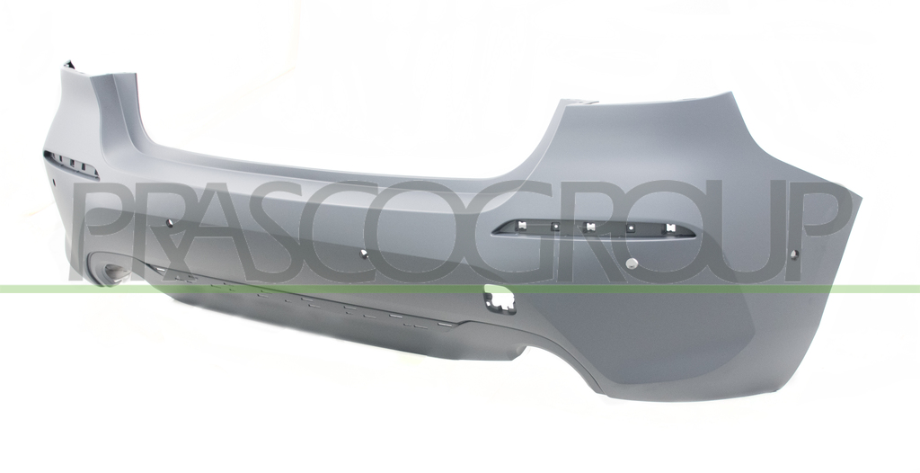 REAR BUMPER-PRIMED-WITH PDC AND PARK ASSIST HOLE+SENSOR HOLDERS-WITH SINGLE EXHAUST ON RIGHT AND LEFT SIDE MOD. LUXURY