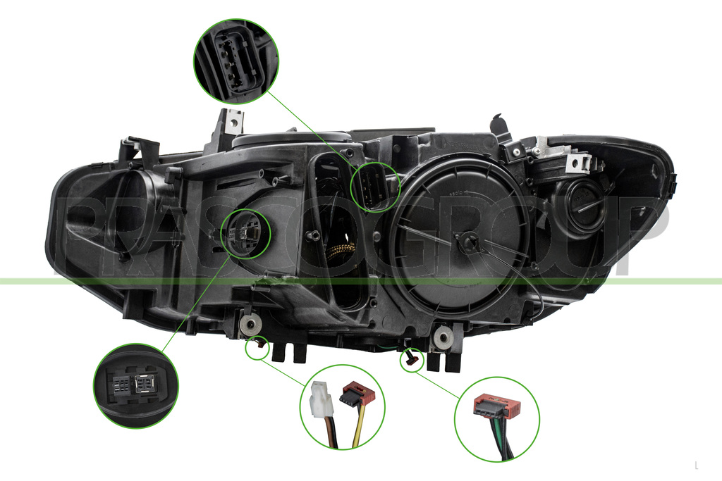 OPTICA DERECHA XENON D1S-PY24 ELECTRICA-CON MOTOR-NEGRA-LED