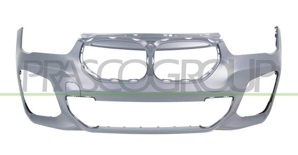 FRONT BUMPER-PRIMED-WITH TOW HOOK COVER-WITH CUTTING MARKS FOR PDC, PARK ASSIST AND HEADLAMP WASHERS